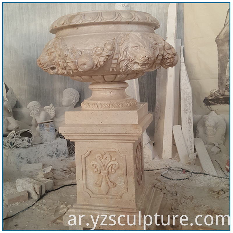 travertine flower pot 